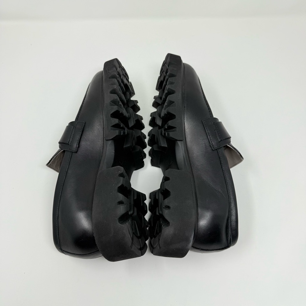 New AllSaints Emily Leather Loafer In Black Sz 10 - Picture 9 of 11